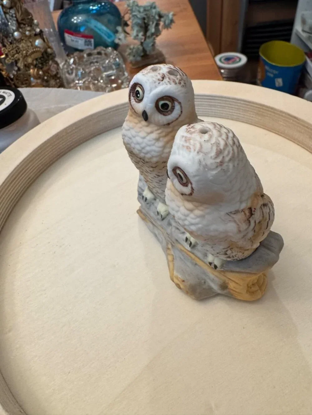 Vintage Porcelain Barn Owl Salt & Pepper Shakers